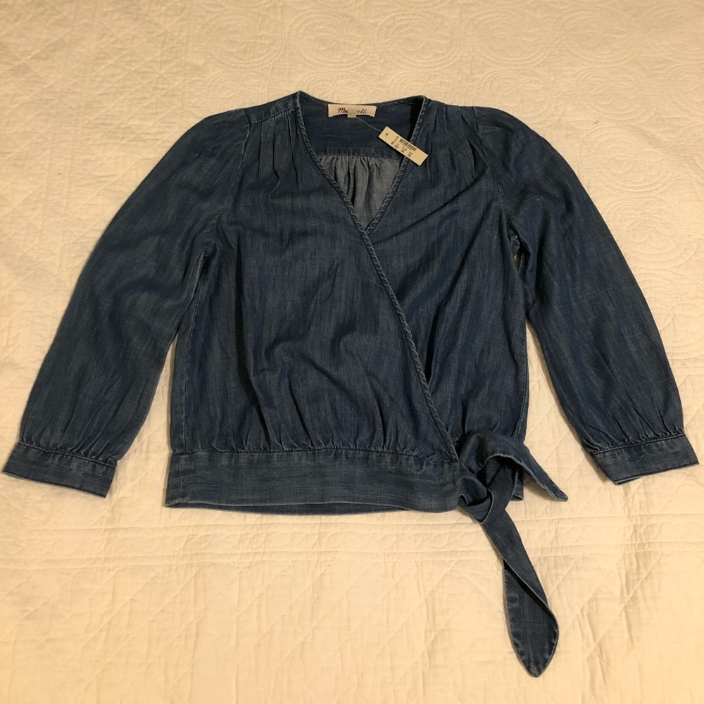 Madewell wrap denim shirt
